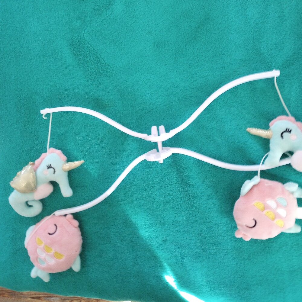New Lambs & Ivy soft pastel musical crib mobile 2 available